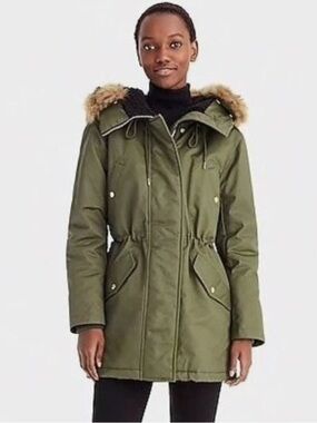 J. Crew The Perfect Winter Parka in Olive Green (S)